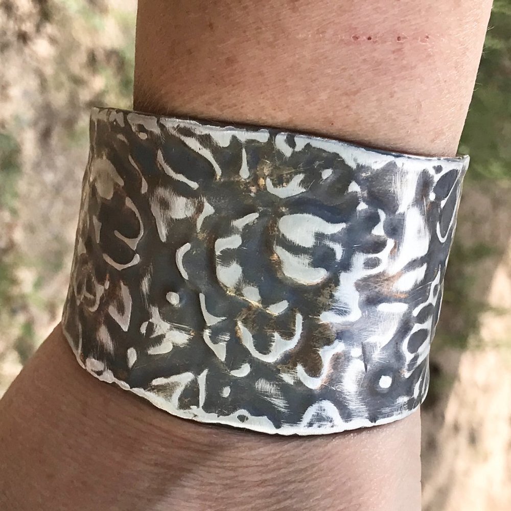 Roses Solid Sterling Silver 925 Cuff Bracelet Floral Handmade Bohemian Gift Rose